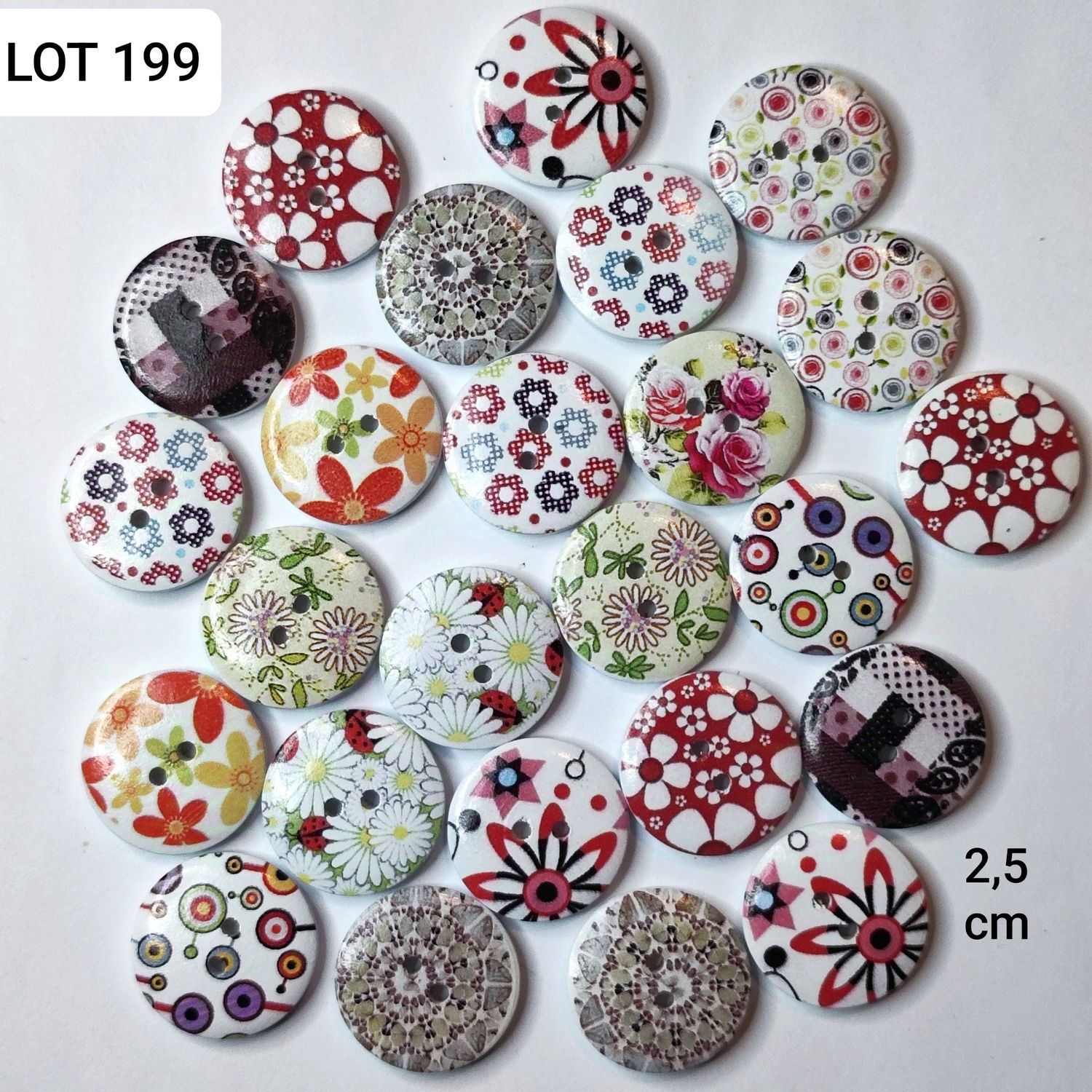 25 boutons 2,5cm LOT 199