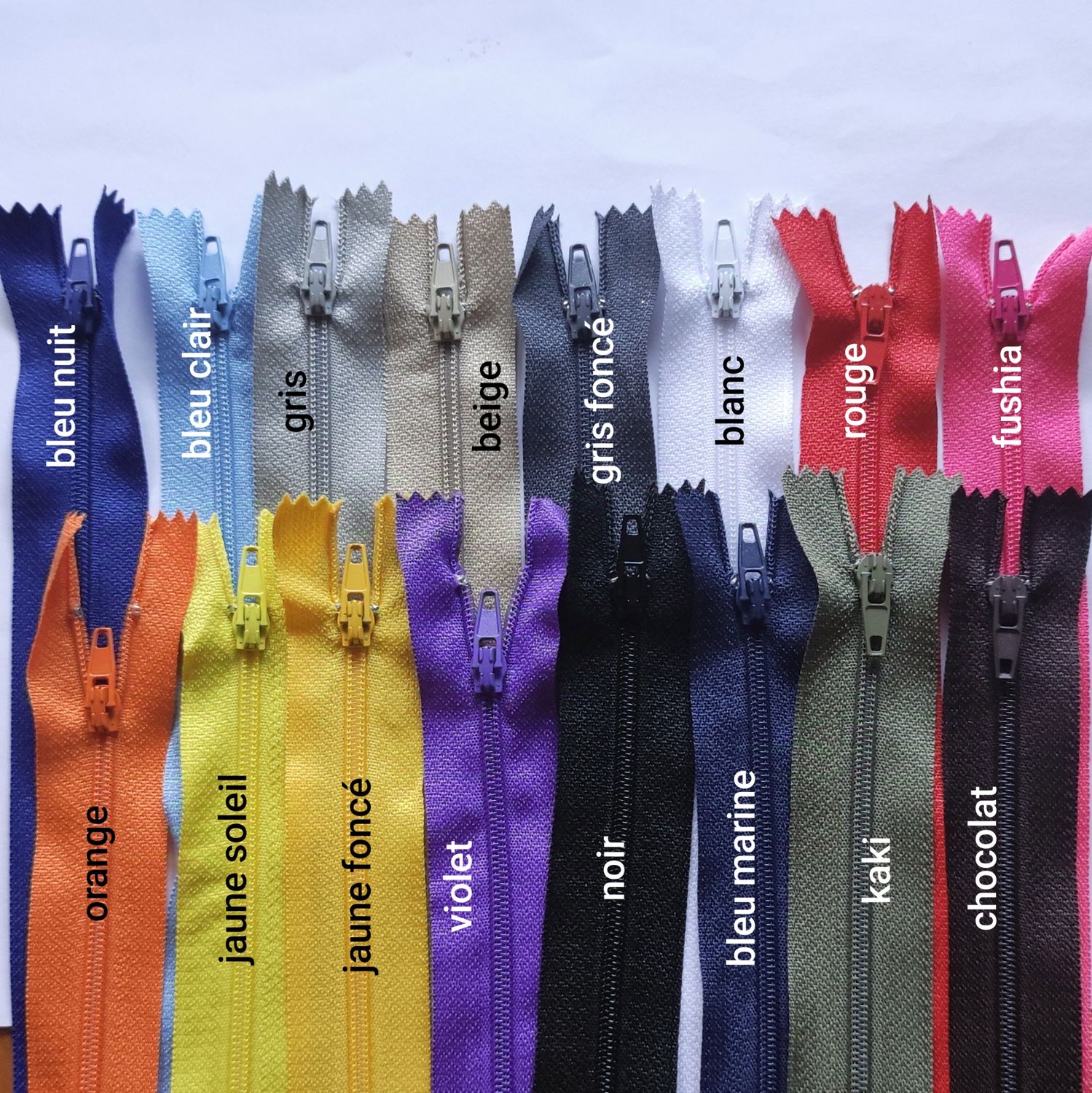 16 fermetures zip 20 cm #3