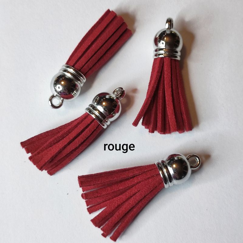 Breloque 3,8 cm rouge/argenté