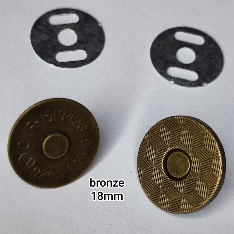 Bouton pression 18mm bronze
