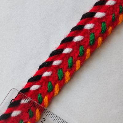 Ruban kabyle tresse rouge coloré 1,8 cm