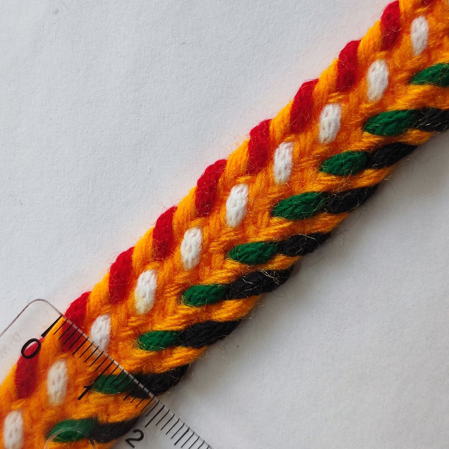Ruban kabyle tresse orange coloré 1,8 cm