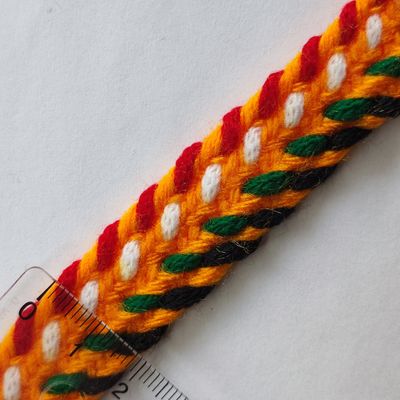 Ruban kabyle tresse orange coloré 1,8 cm