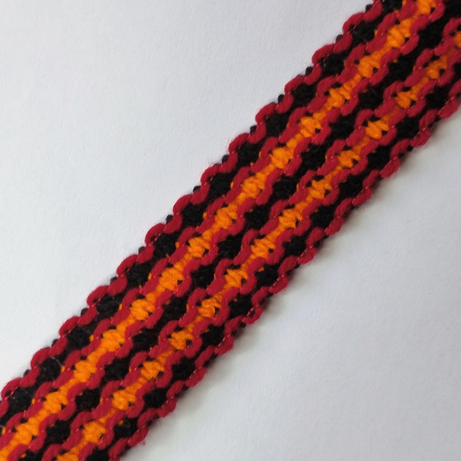 Galon kabyle 3 cm orange/rouge bord rouge