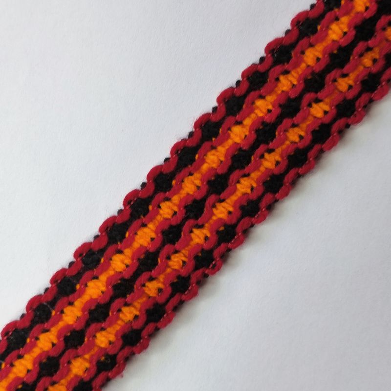 Galon kabyle 3 cm orange/rouge bord rouge