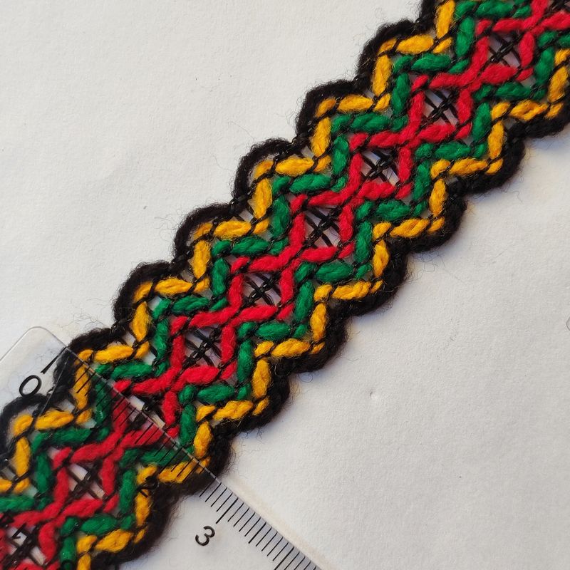 Galon kabyle noir/jaune orange/ vert/rouge