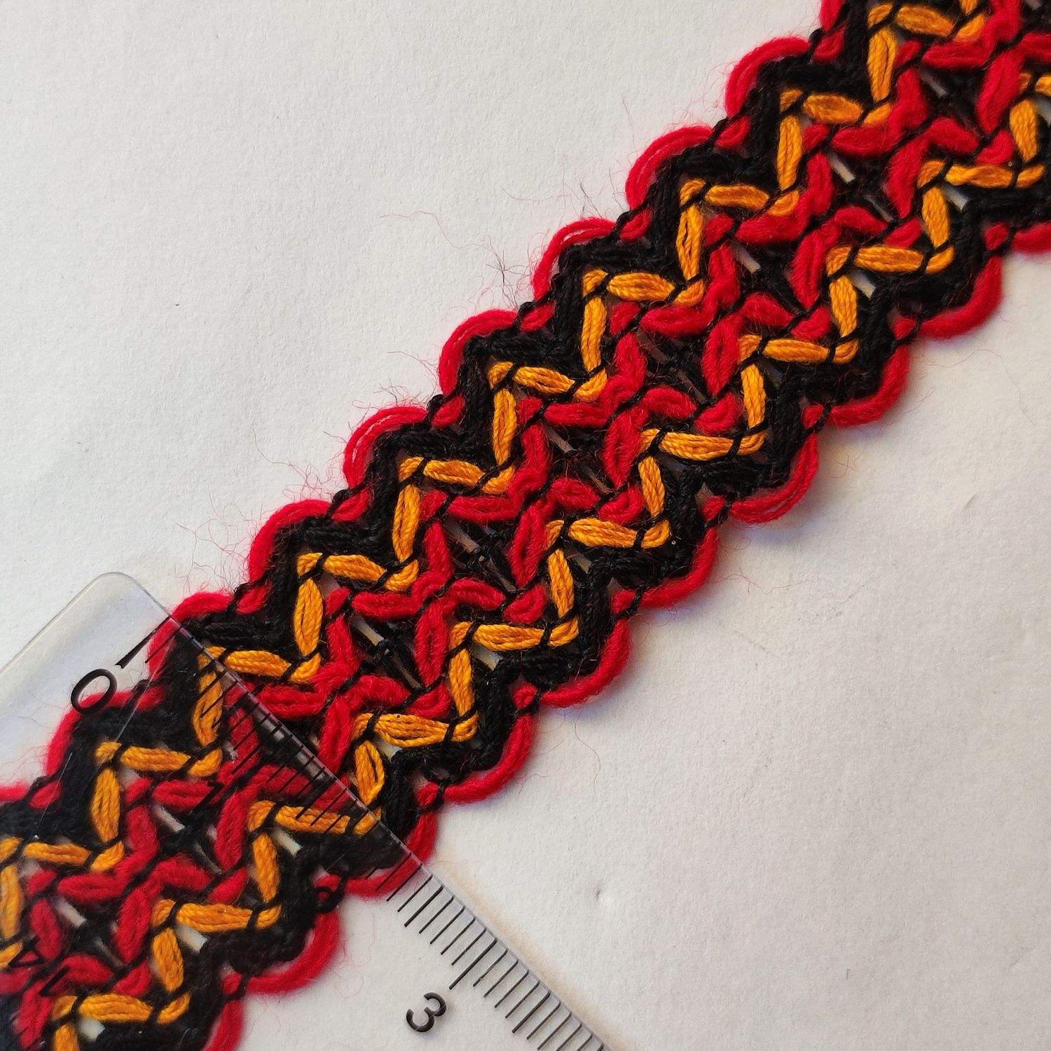 Galon kabyle rouge/noir/orange clair #2