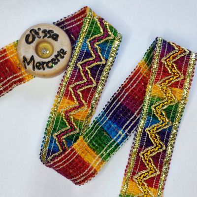 Galon kabyle arc en ciel avec doré