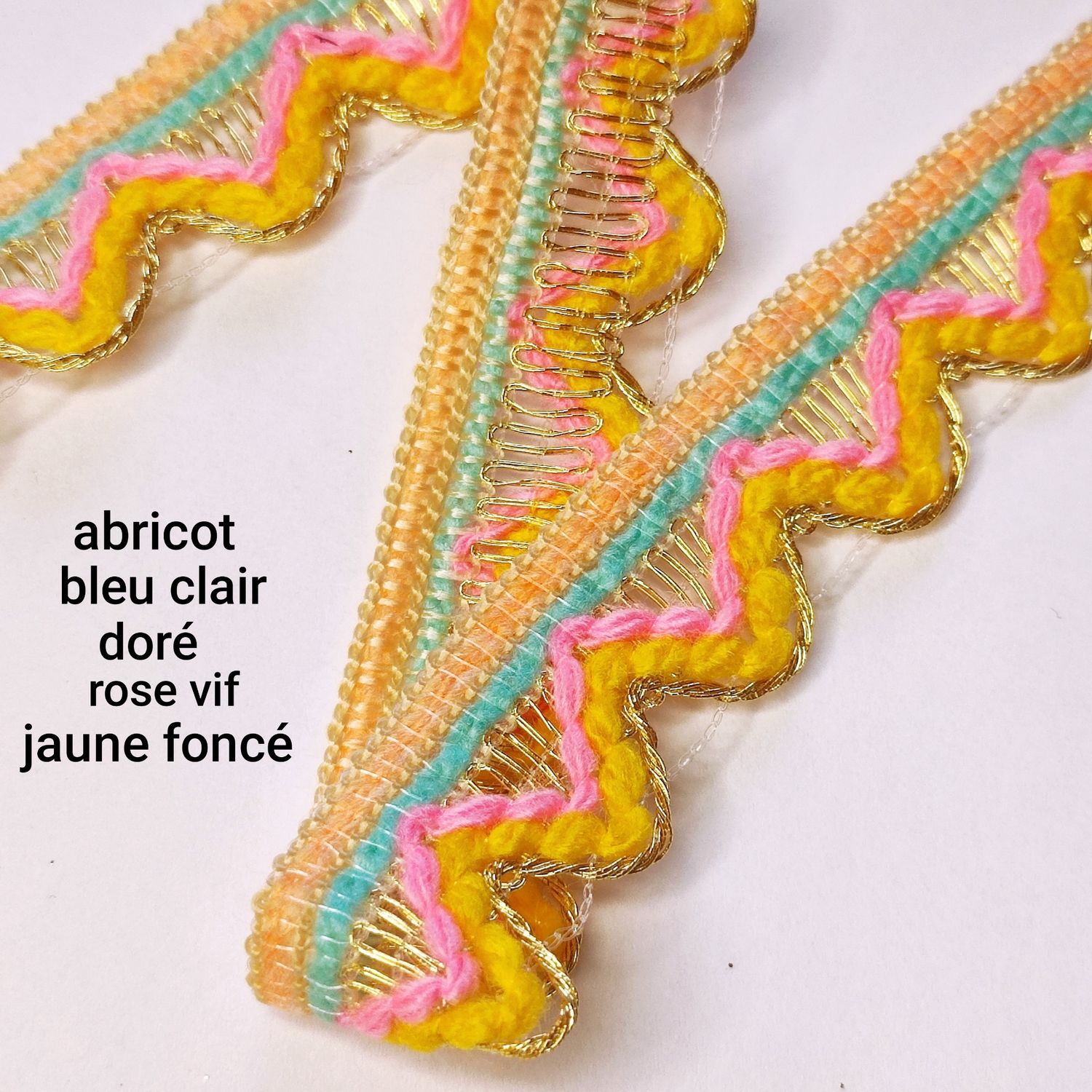 Galon kabyle pastel rose et doré