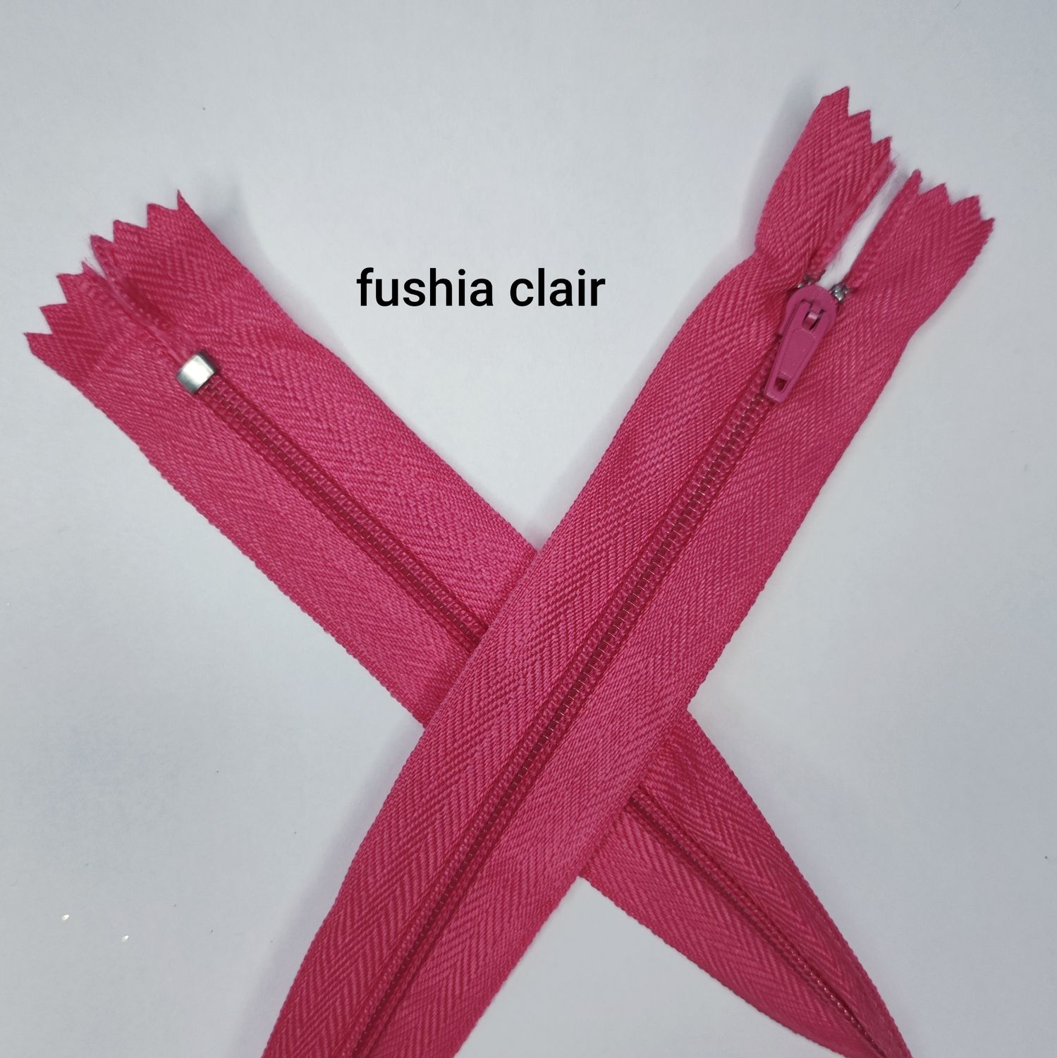 Zip 59 cm fushia clair 