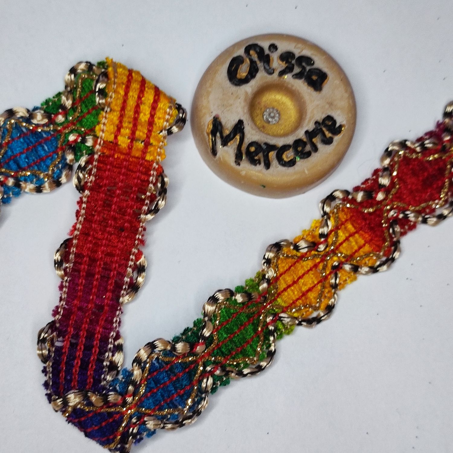 Galon kabyle arc en ciel avec doré 