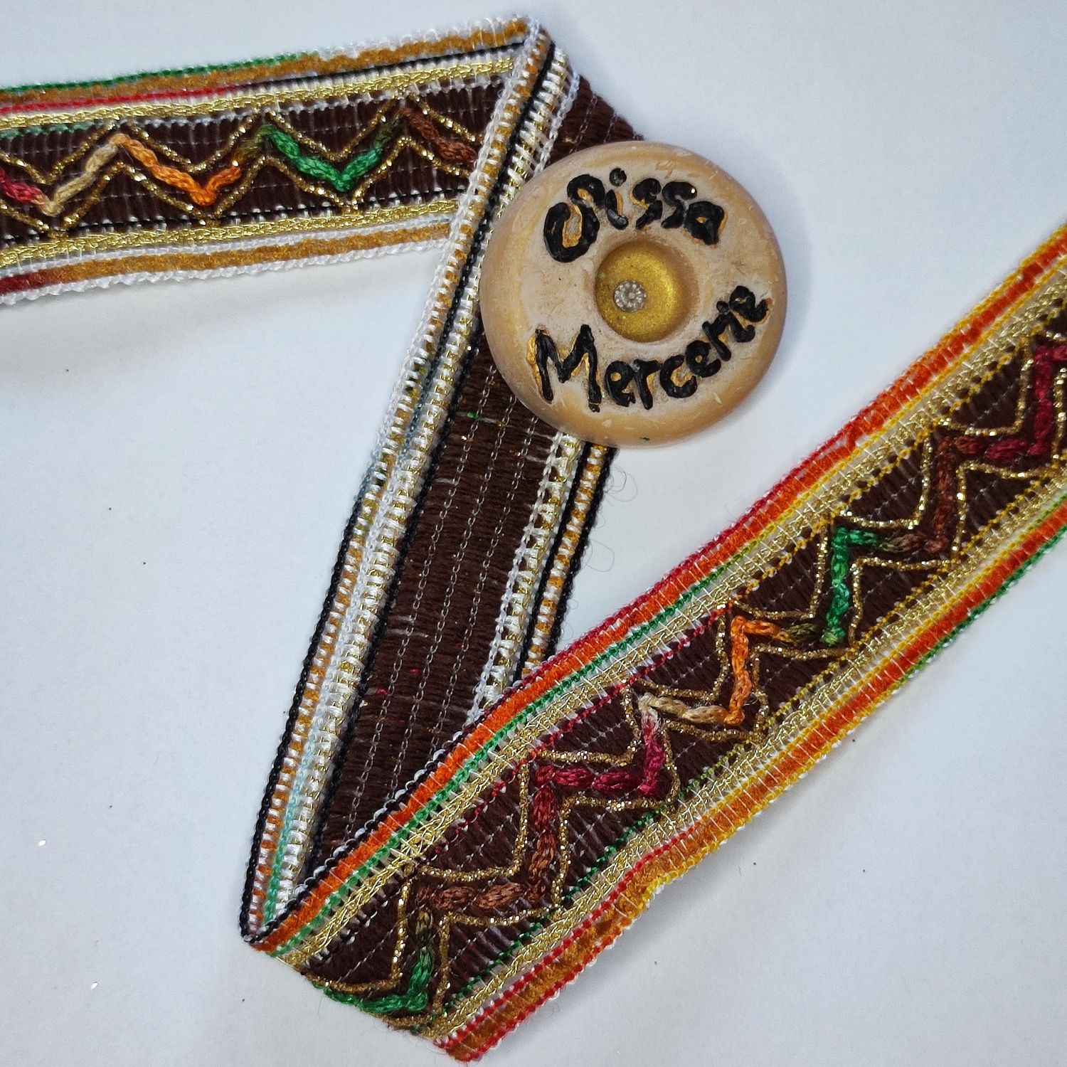 Galon kabyle coloré marron avec doré