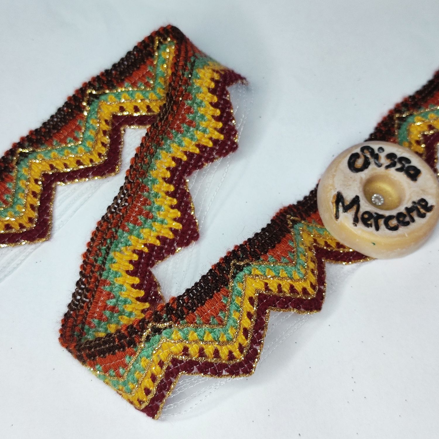 Galon kabyle 2,7 cm zig zag avec doré