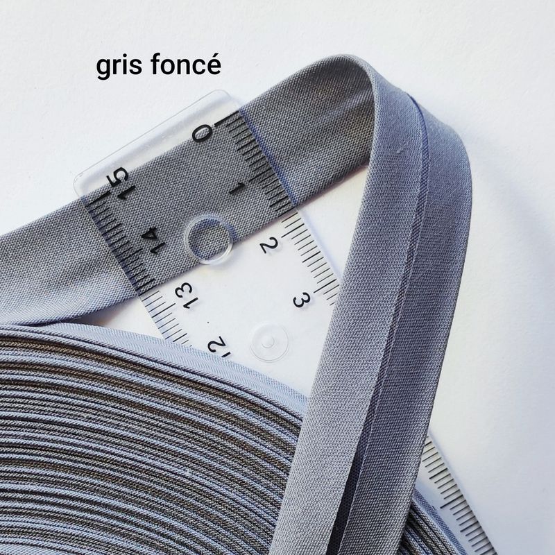 Biais coton gris foncé Biais coton gris foncé
