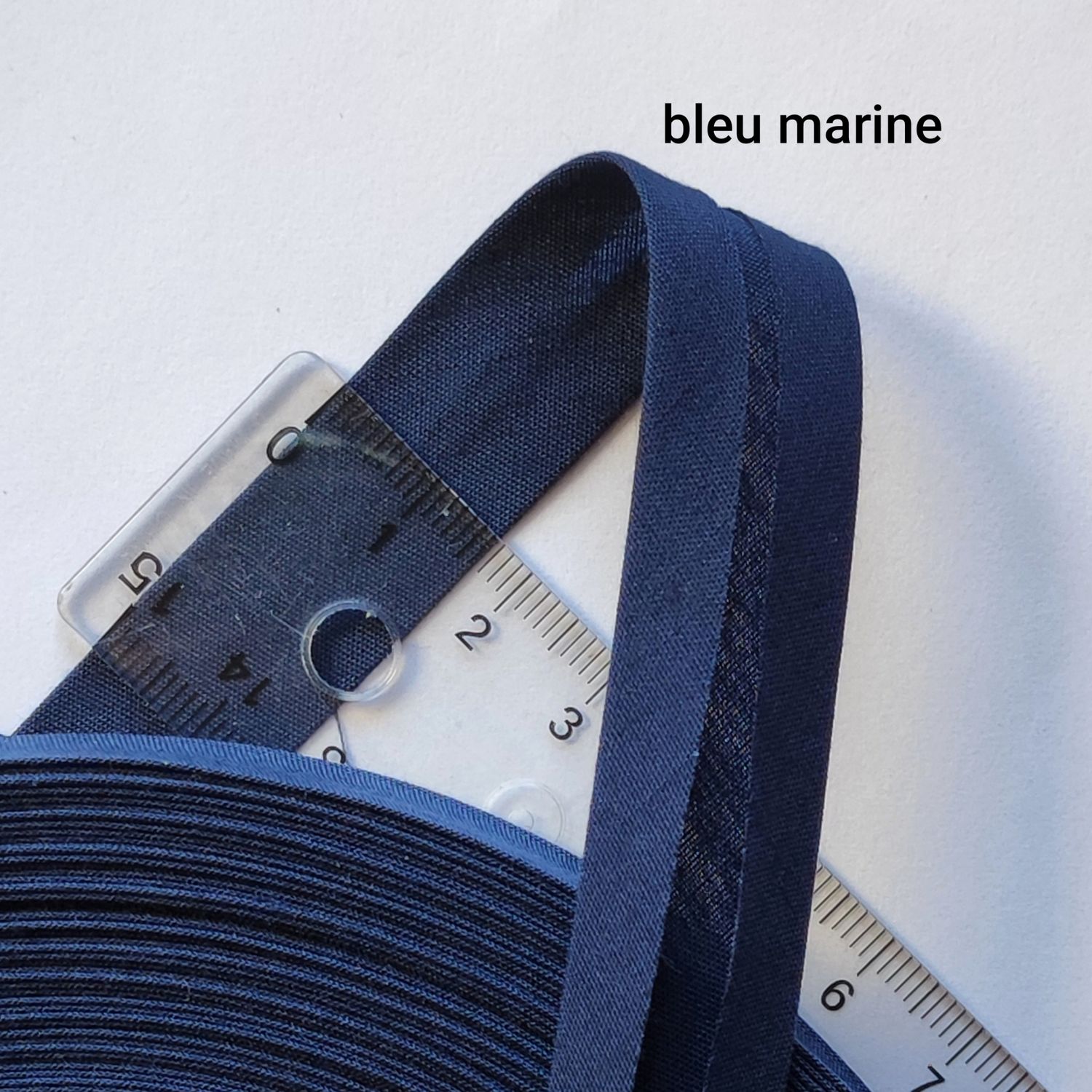 Biais coton bleu marine 