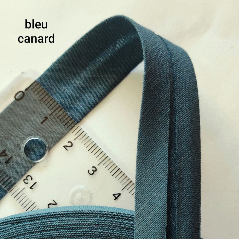 Biais coton bleu canard Biais coton bleu canard