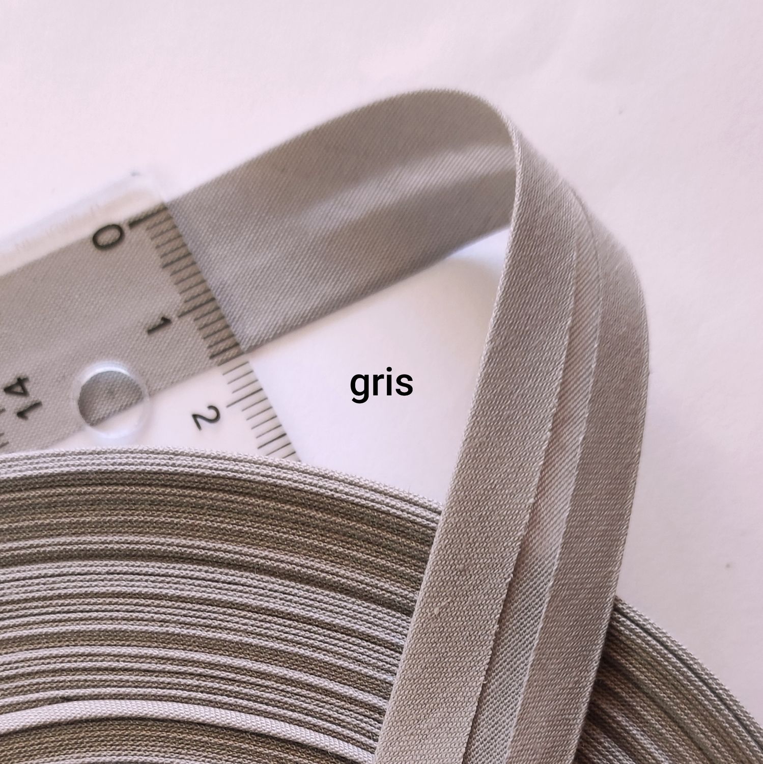 Biais coton gris 