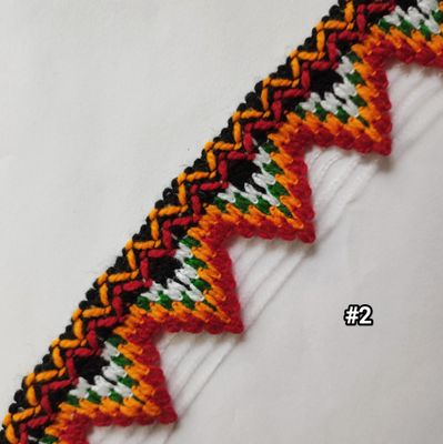 Galon kabyle 4 cm bord noir/orange vif/rouge #2