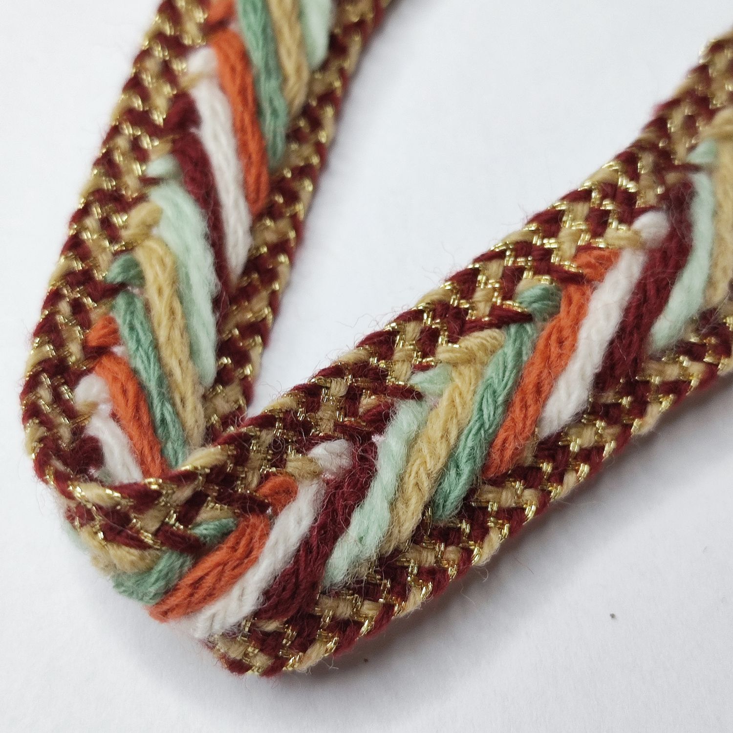 Galon kabyle 1,4 cm beige/bordeaux/doré