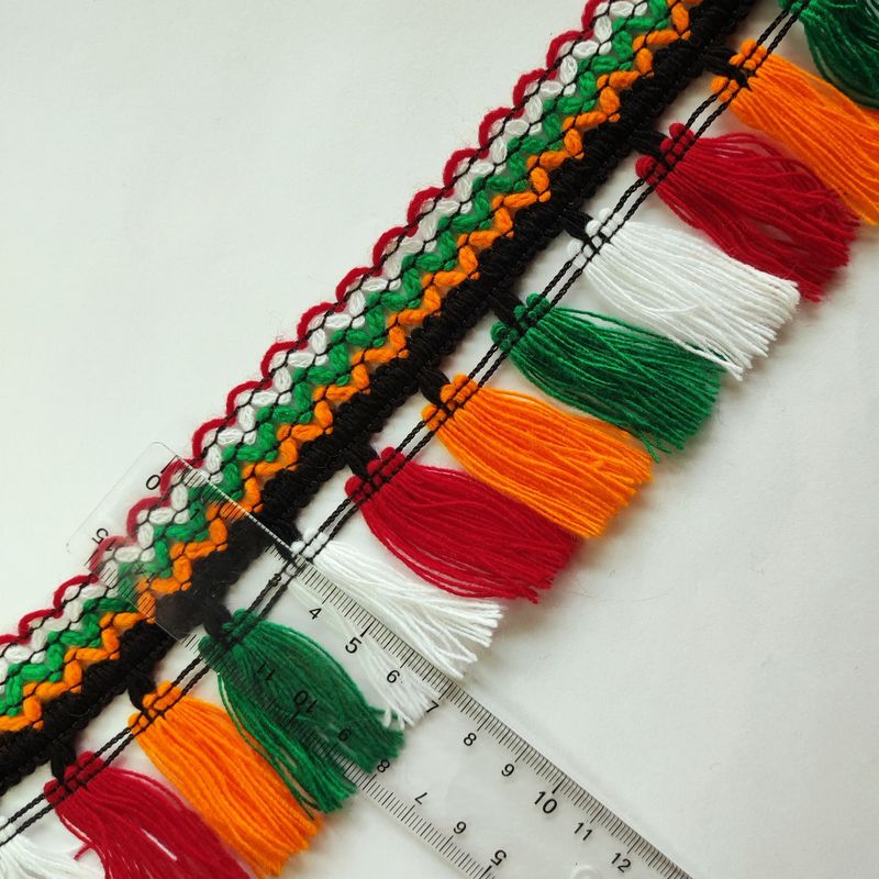 Galon kabyle large 7 cm avec pompons