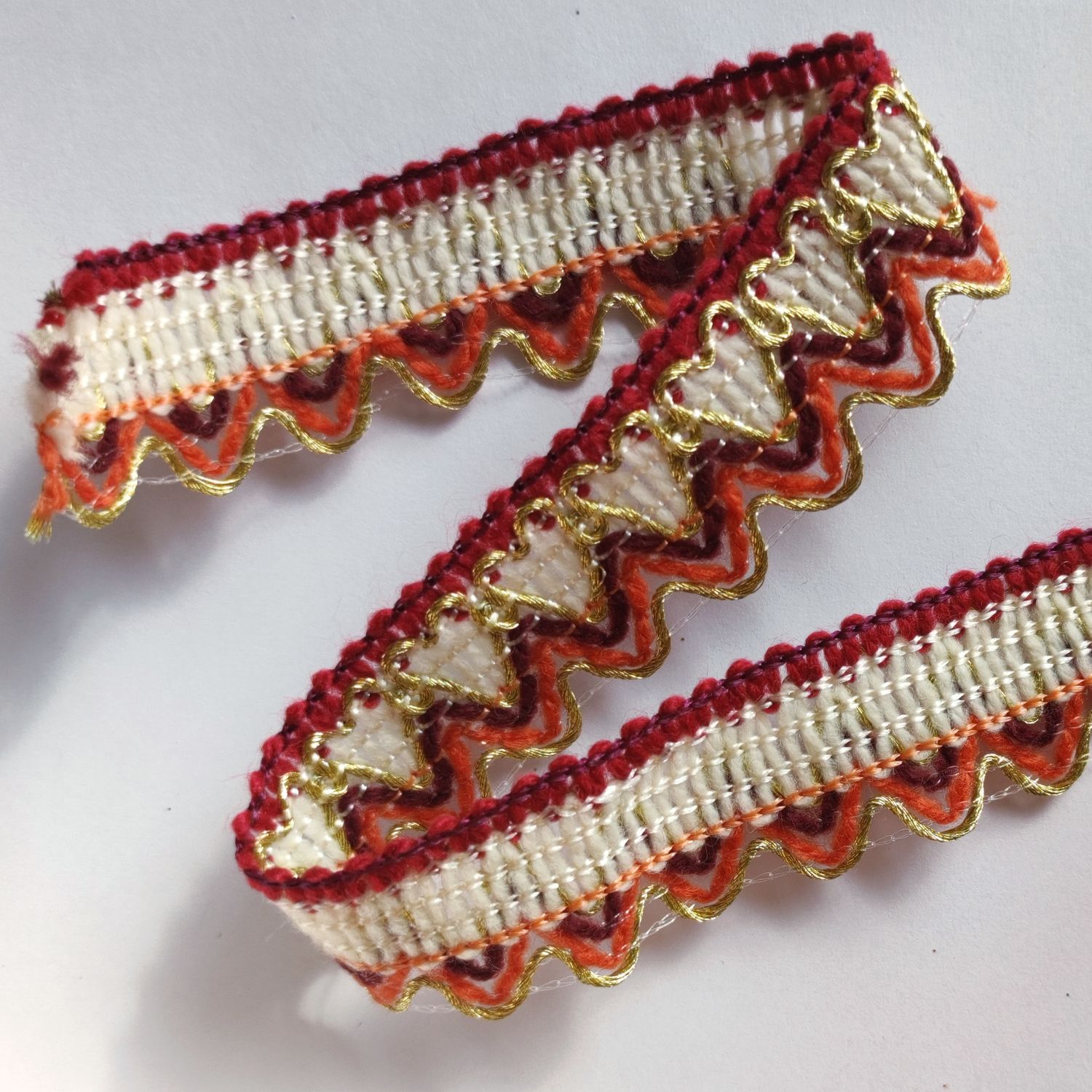 Galon kabyle beige 2,3cm avec bordeaux/doré