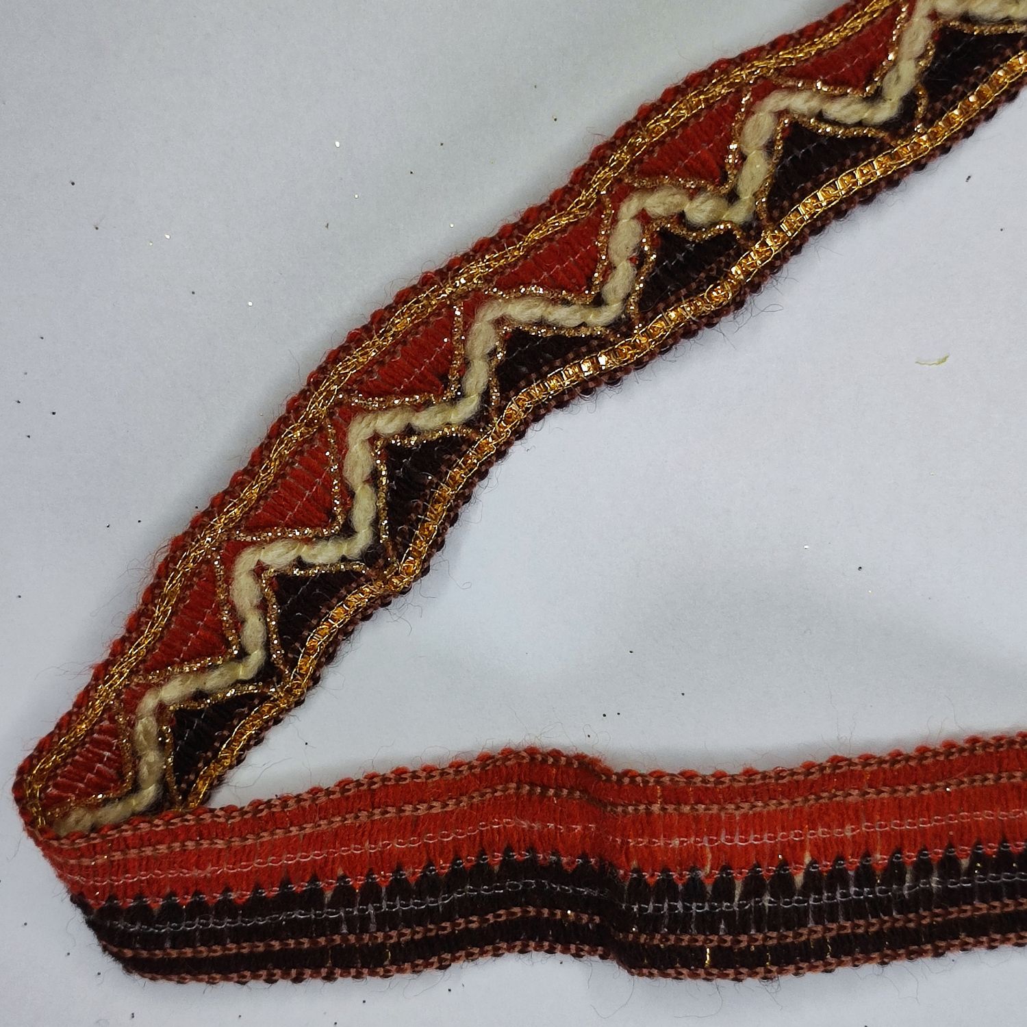 Galon 2cm avec doré /zig zag écru