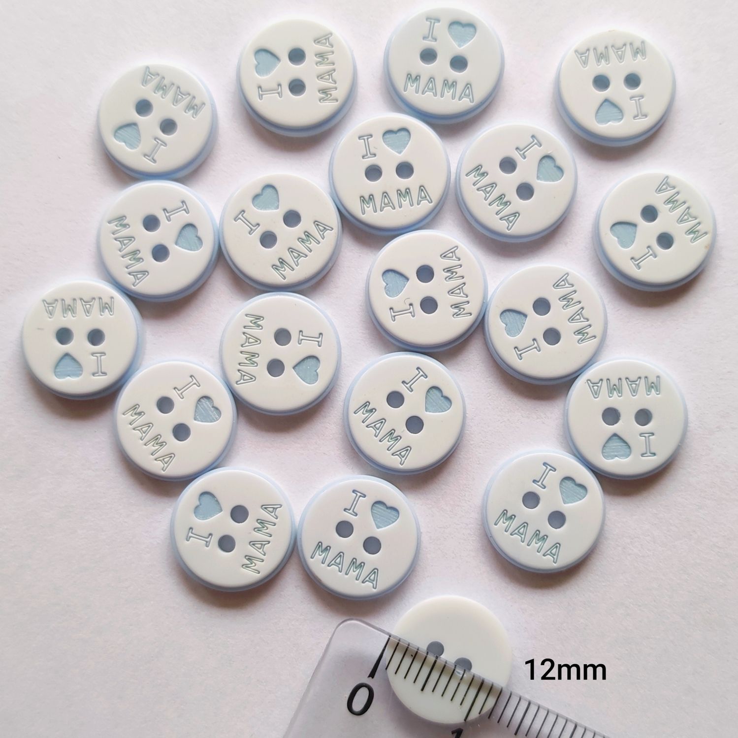 30 boutons 12mm "j'aime maman"