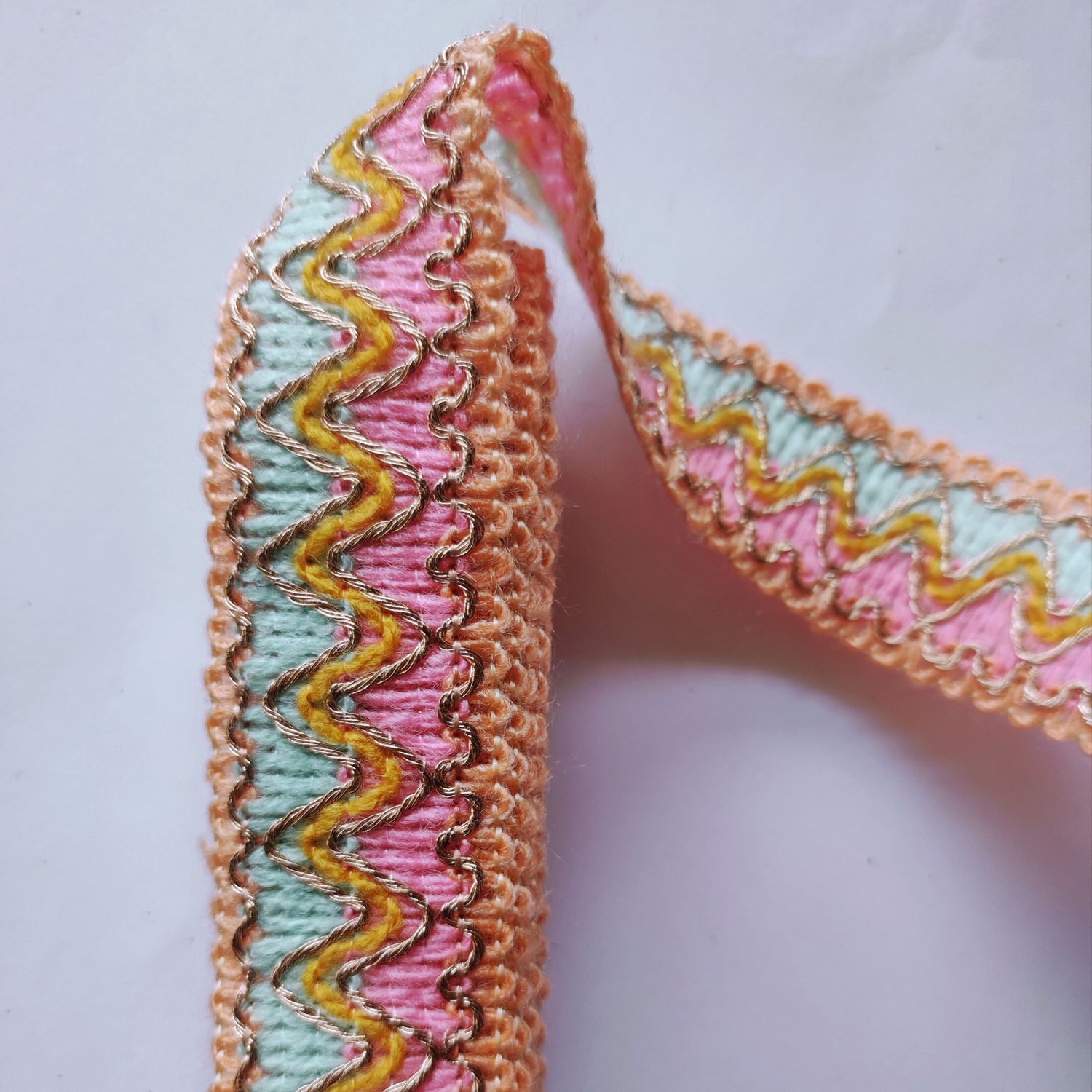 Galon kabyle pastel rose et doré