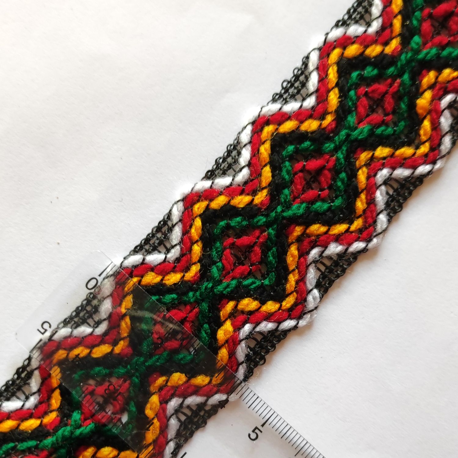 Galon kabyle 4cm noir/rouge/vert/orange 