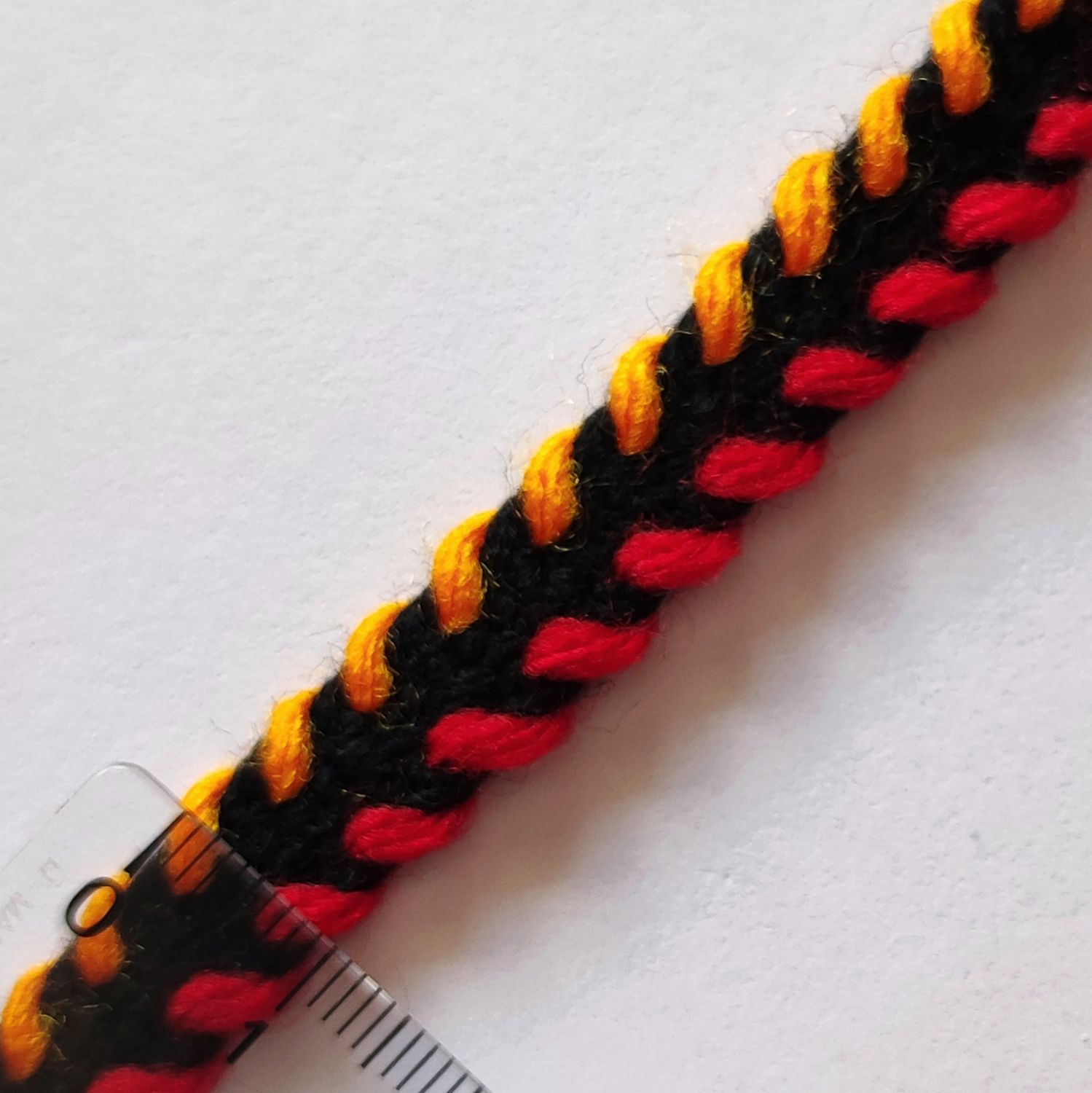 Galon kabyle tresse orange/noir/rouge