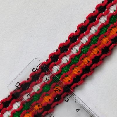 Galon kabyle 3cm coloré bord rouge