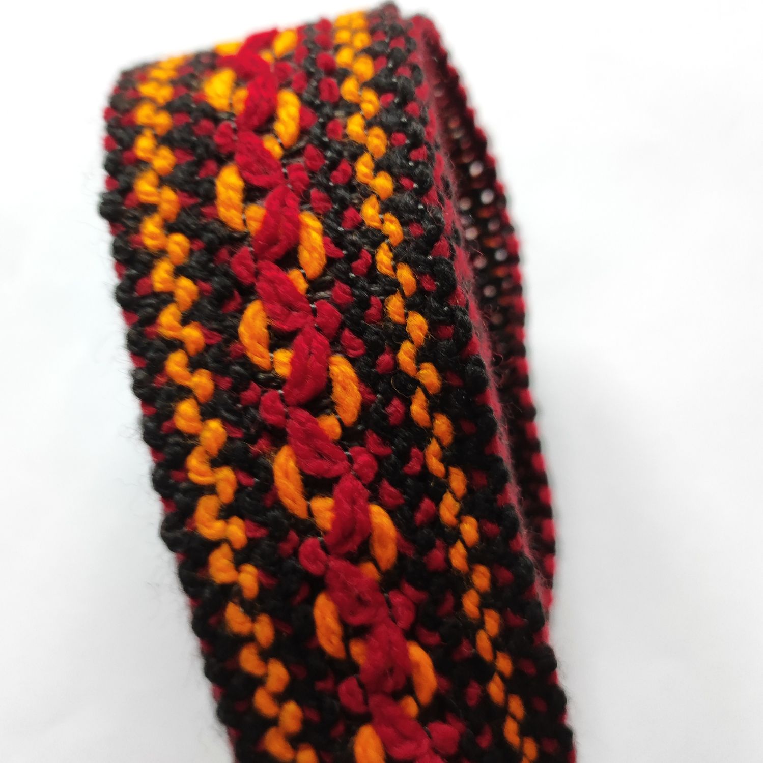 Galon kabyle noir/orange/rouge 3,5 cm