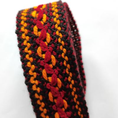Galon kabyle noir/orange/rouge 3,5 cm
