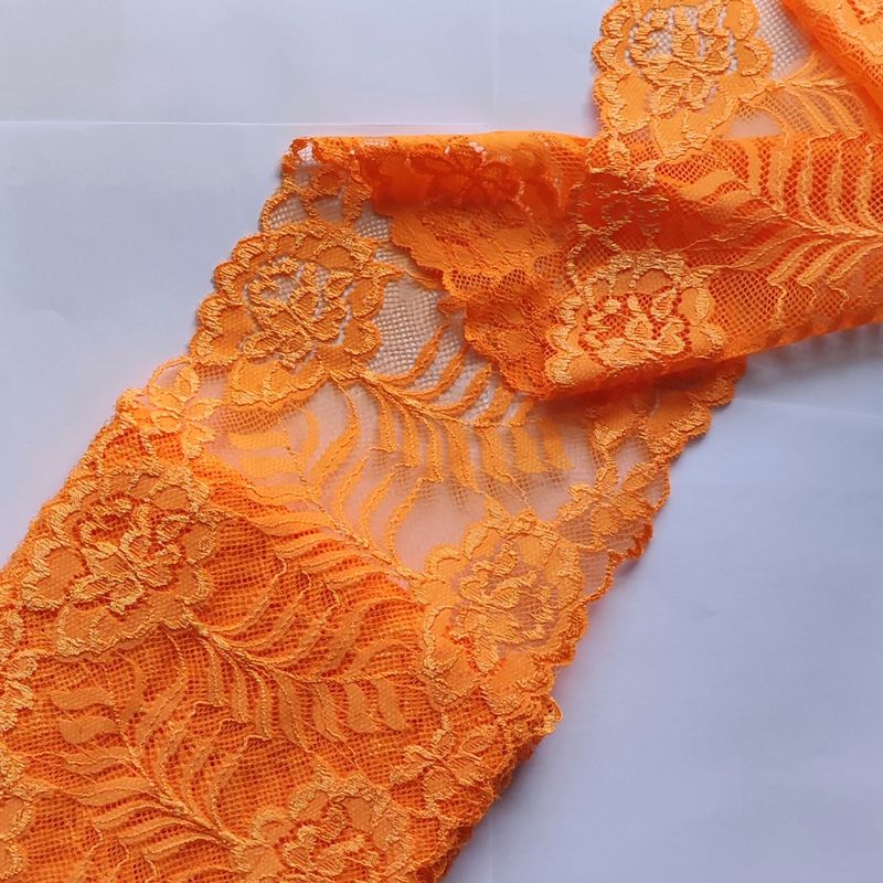 Dentelle élastique large 18cm orange Dentelle élastique large 18cm orange