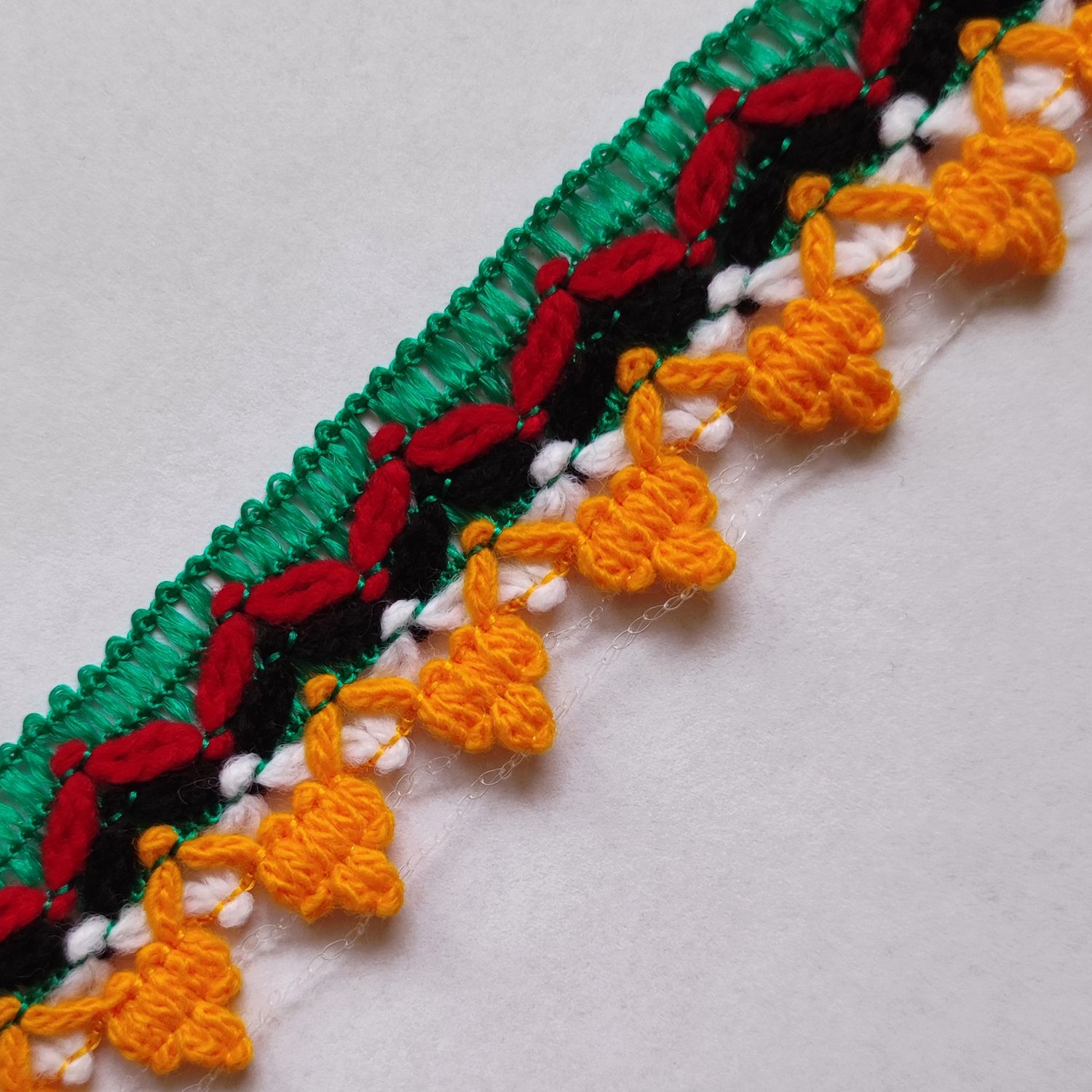 Galon kabyle dentelle fleur orange, Options :: Vendu au mètre
