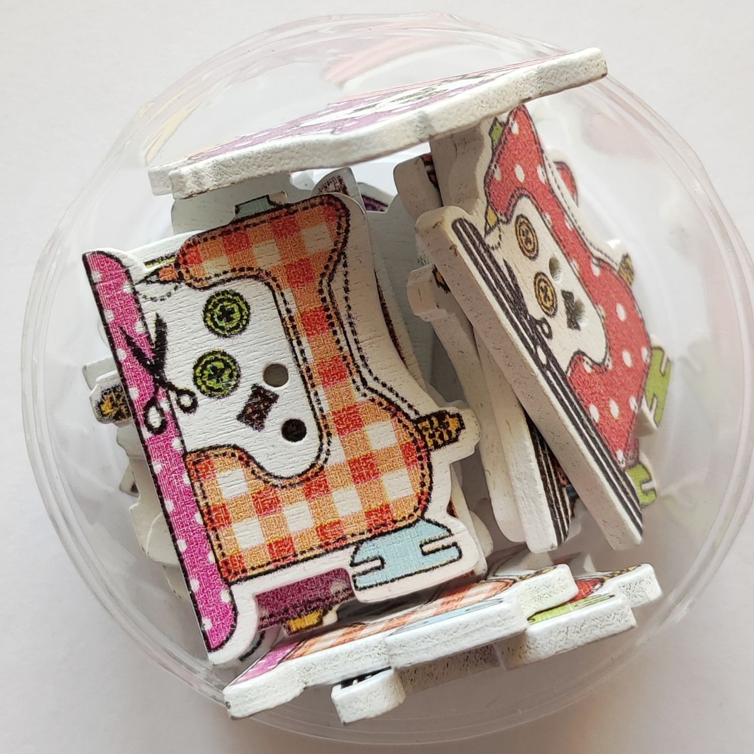 12 boutons en bois machine à coudre LOT 208