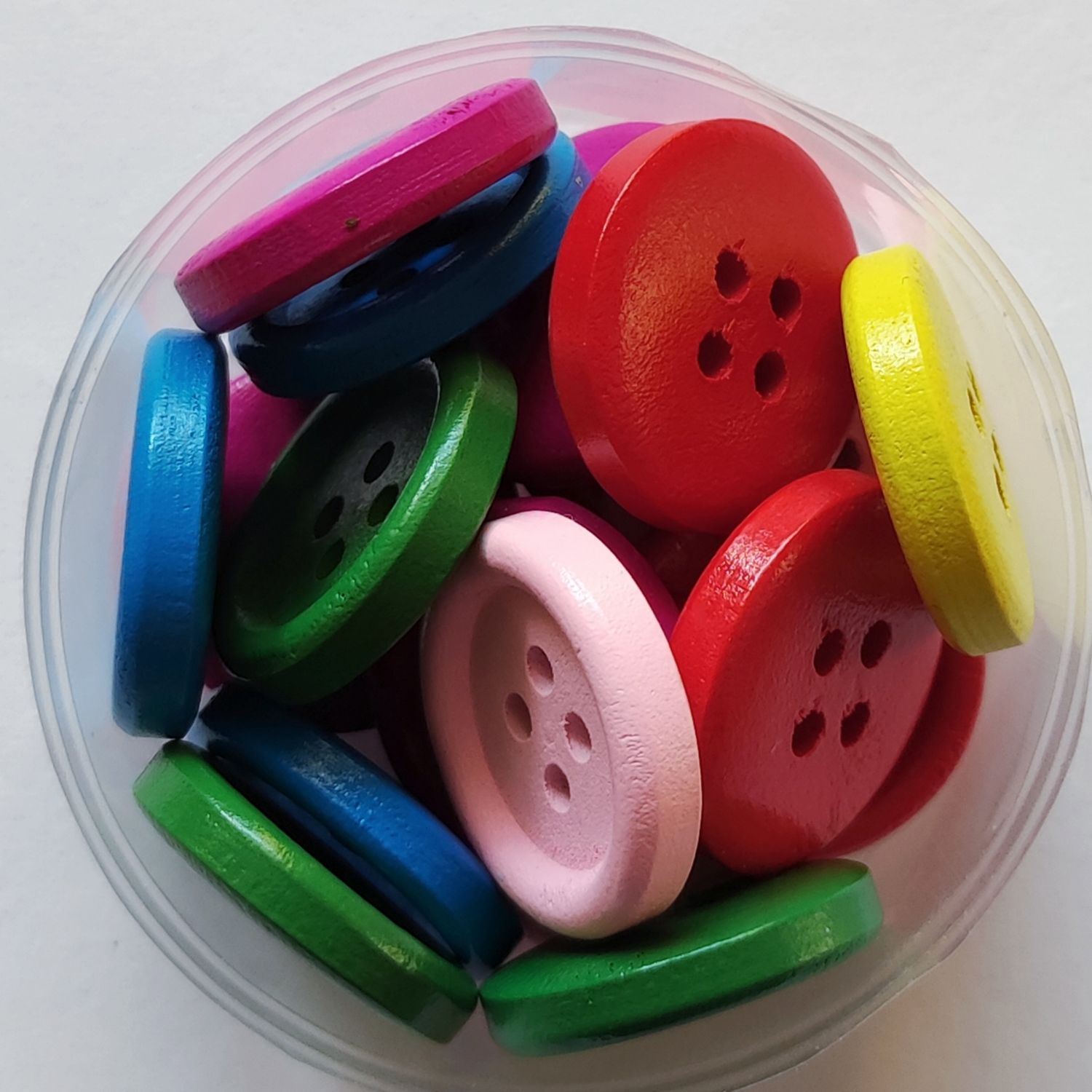 10 boutons en bois 2cm LOT 209(choisissez vos couleurs)