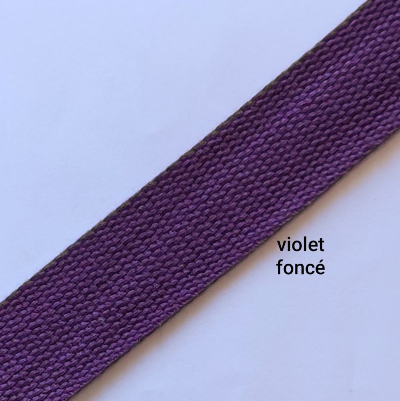 Sangle coton 32mm violet foncé