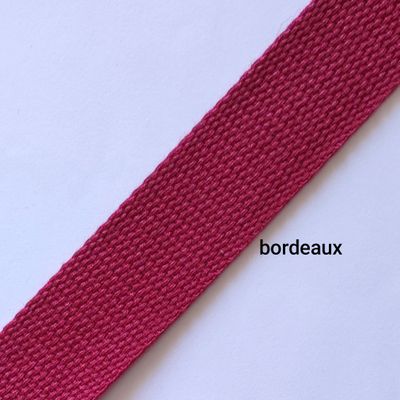 Sangle coton 32mm bordeaux