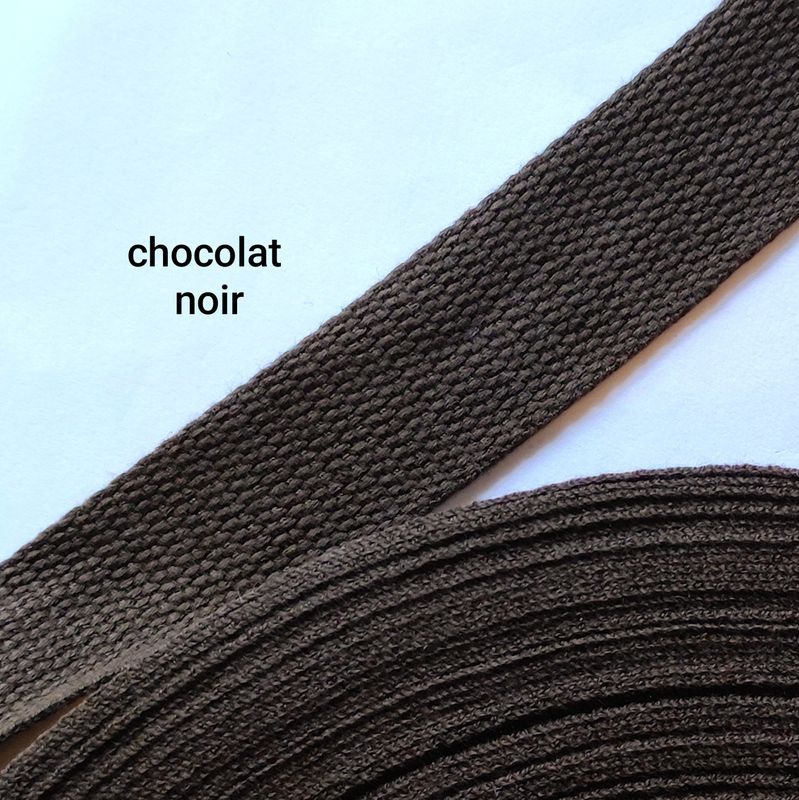 Sangle coton 32mm chocolat noir