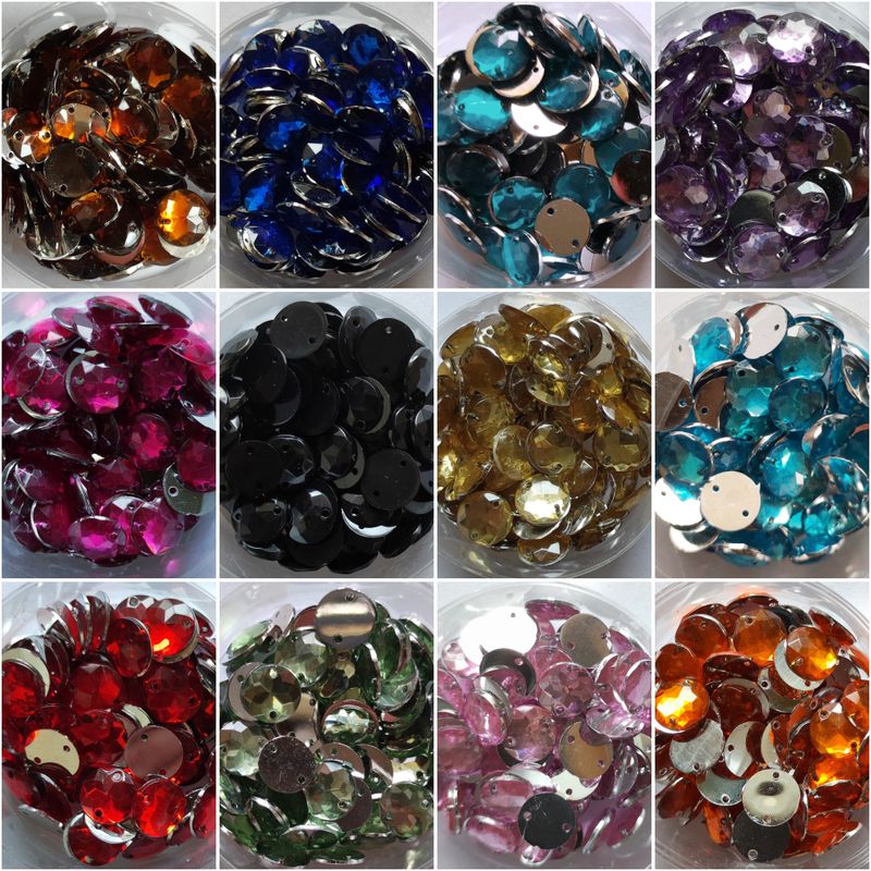 150 strass 10mm / 12 couleurs