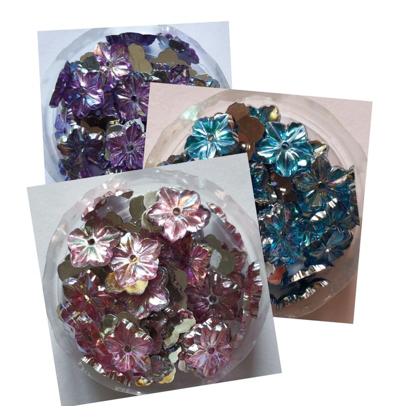 80 strass fleur 12 mm 3 coloris