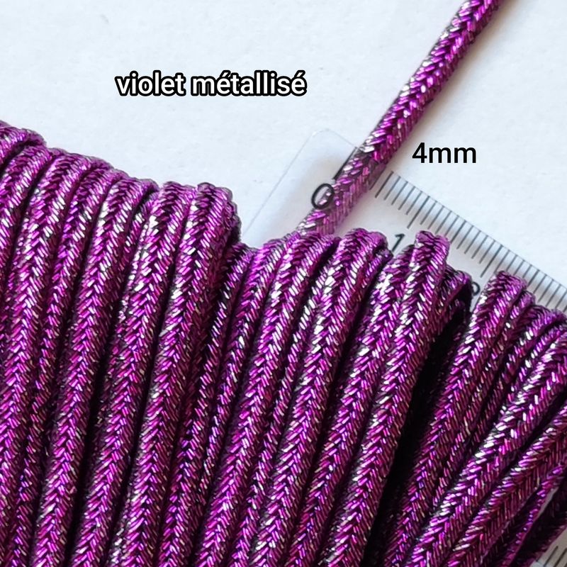 Soutache violet métallisé 4mm