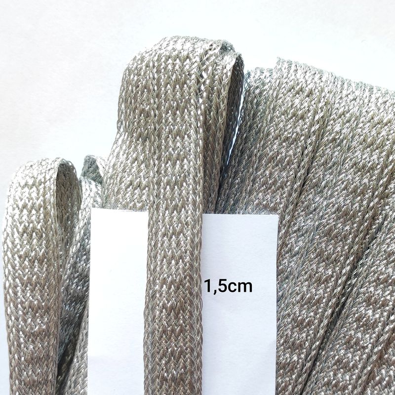 Galon sfifa fil argenté 1,5 cm