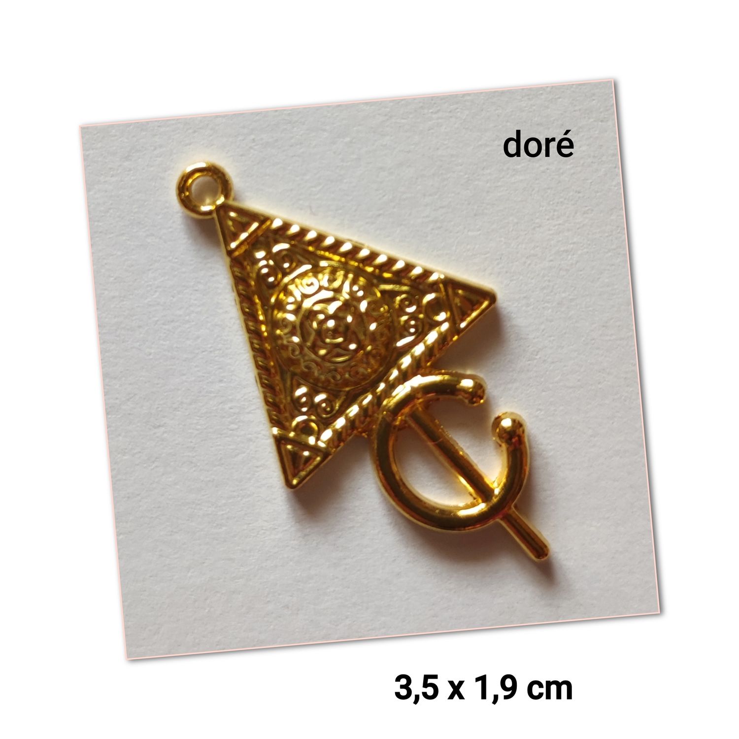 Pendentif kabyle doré 3,5x1,9 cm