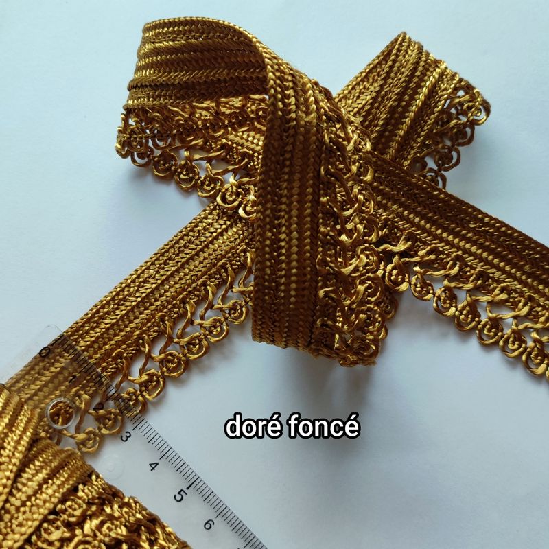 Galon sfifa large 3cm doré foncé