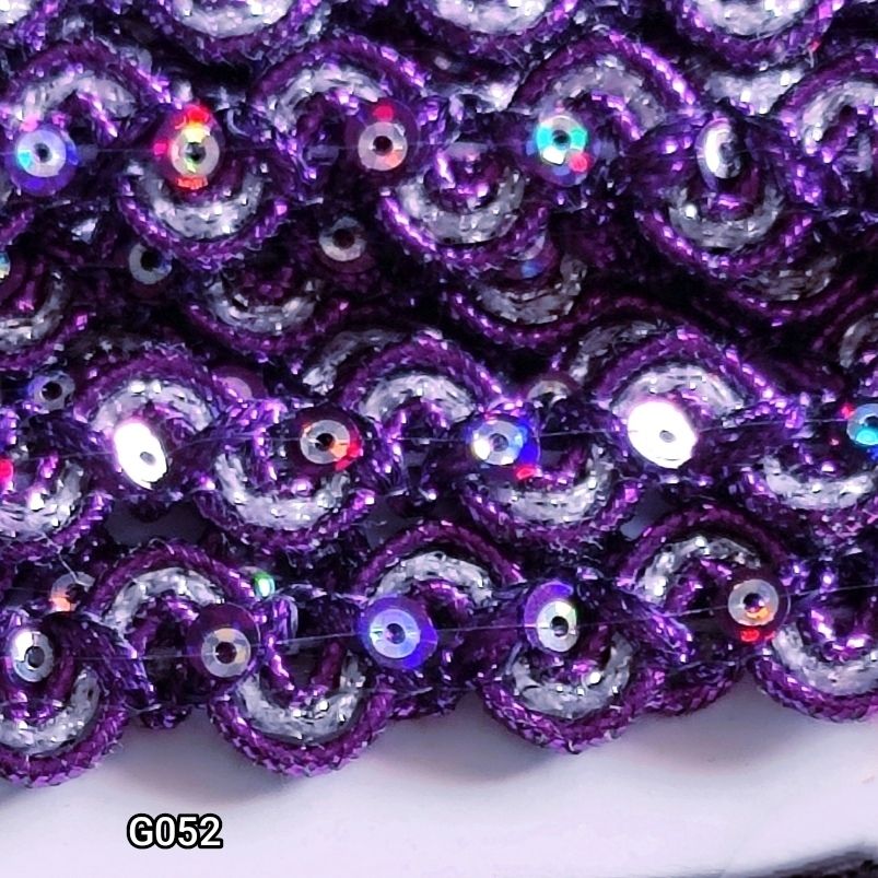 Galon violet avec strass 1,5 cm