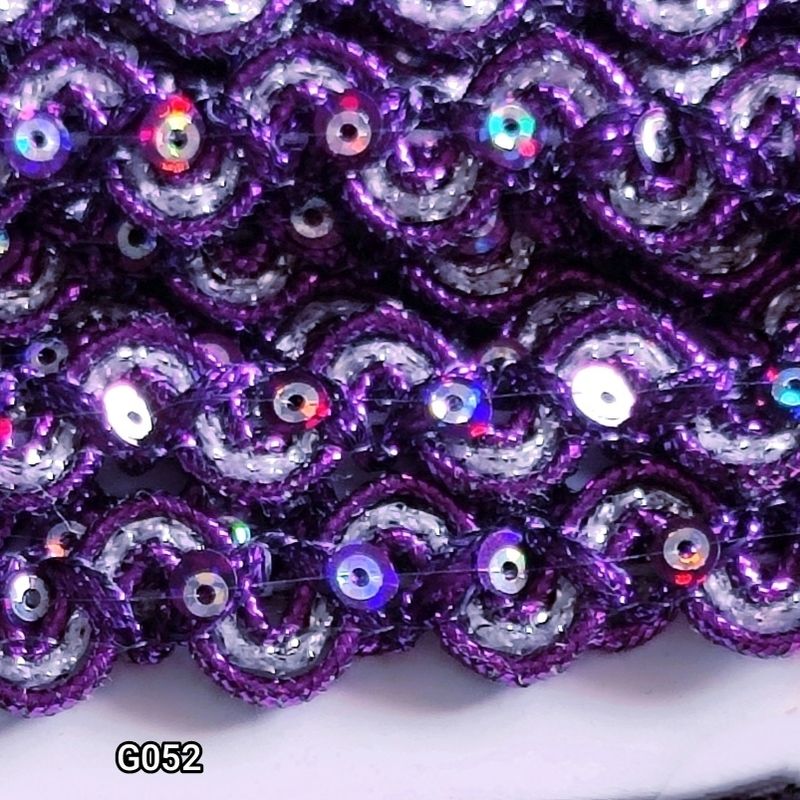 Galon violet avec strass 1,5 cm