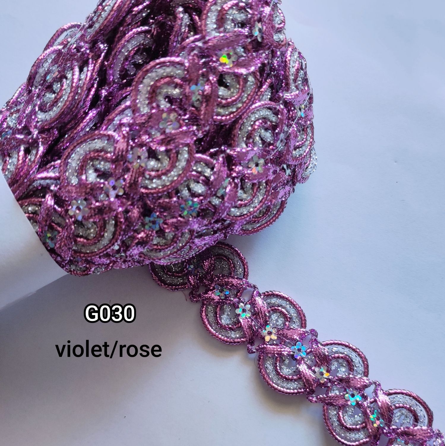 Galon violet/rose 2,5 cm