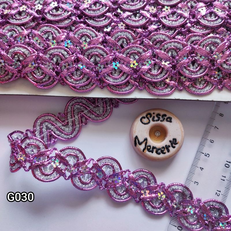 Galon violet/rose 2,5 cm